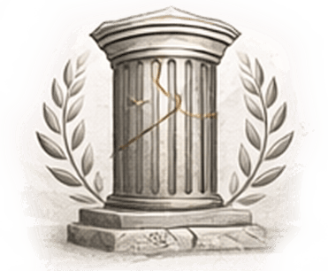 Restoration: column with laurel wreath